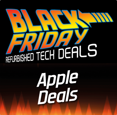 Graphical image with the words: Black Friday Apple Deals