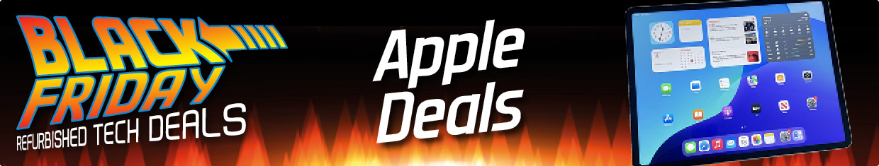 Graphical image with the words: Black Friday Apple Deals