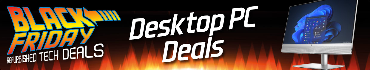 Graphical image with the words: Black Friday Desktop PC Deals