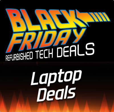 Graphical image with the words: Black Friday Laptop Deals