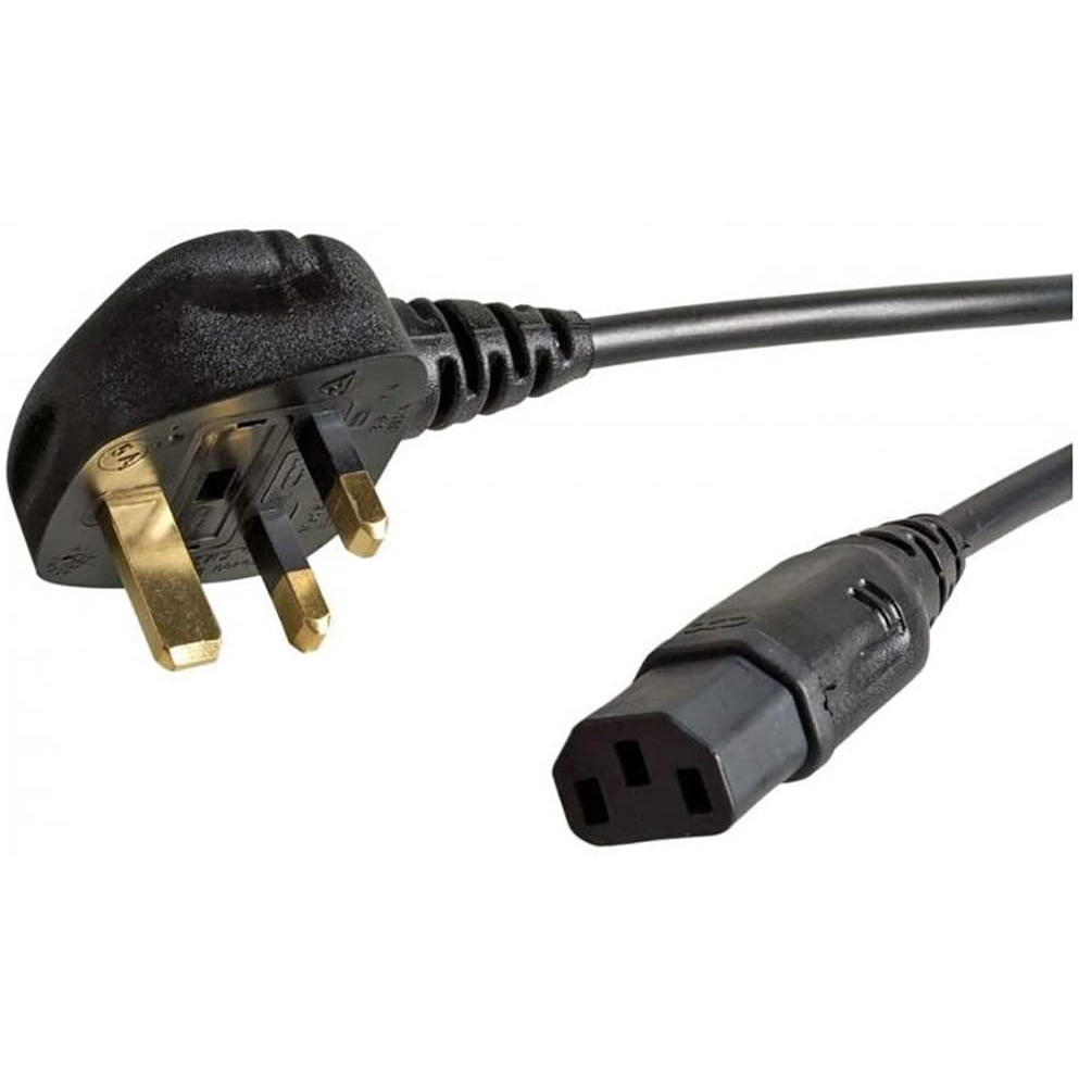 2M Kettle Lead -EC (C13) to UK Mains (3 pin) Cable - 5A (amp)