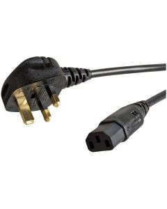 2M Kettle Lead -EC (C13) to UK Mains (3 pin) Cable - 5A (amp)