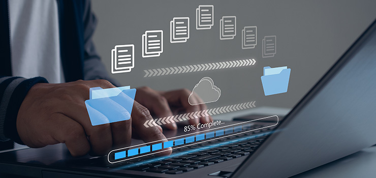 A laptop screen with file gallery open