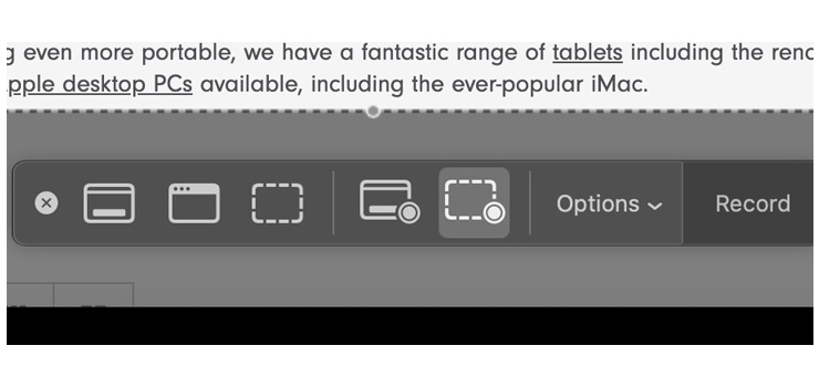 MacBook screen displaying screen capture window