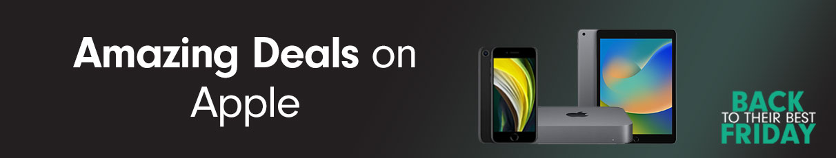 Amazing deals on Apple Image with the text Amazing Deals on Apple in a black friday style