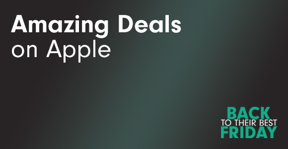 Amazing deals on Apple Image with the text Amazing Deals on Apple in a black friday style