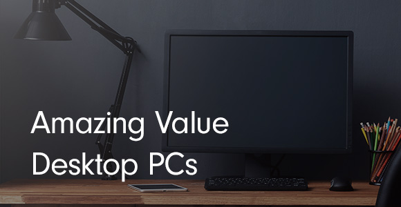 Cheap computers Image of a Desktop Computer on a wooden desk